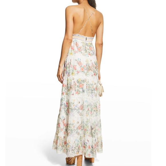 NWT $595 ALICE + OLIVIA Karolina Floral Embroidered Tiered Maxi Dress! - Picture 4 of 6
